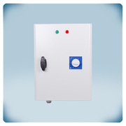 Kovový kryt, spínač, indikátory LED