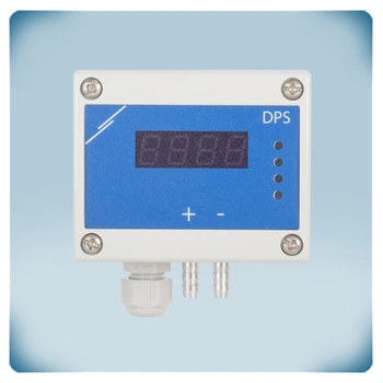 Drucksensor 2000 Pa mit Display und LED-Anzeige