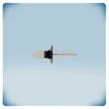 Links Digitaler Kanaltemperatursensor aus Edelstahl. Auslesung über Modbus 24 VDC