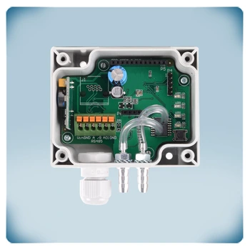 Sensor mit Alarmanzeige für Differenzdruckmessung oder Luftvolumenstrommessung und 7 Segment Display
