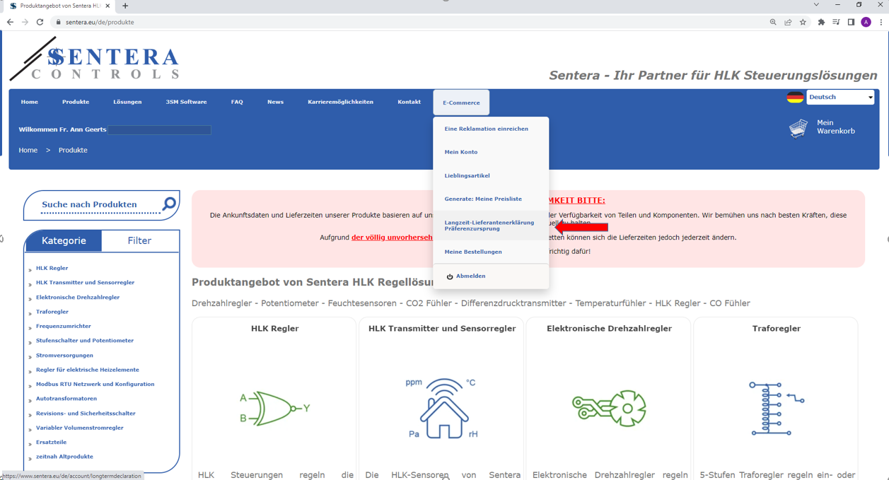 Langzeitlieferantenerklärung