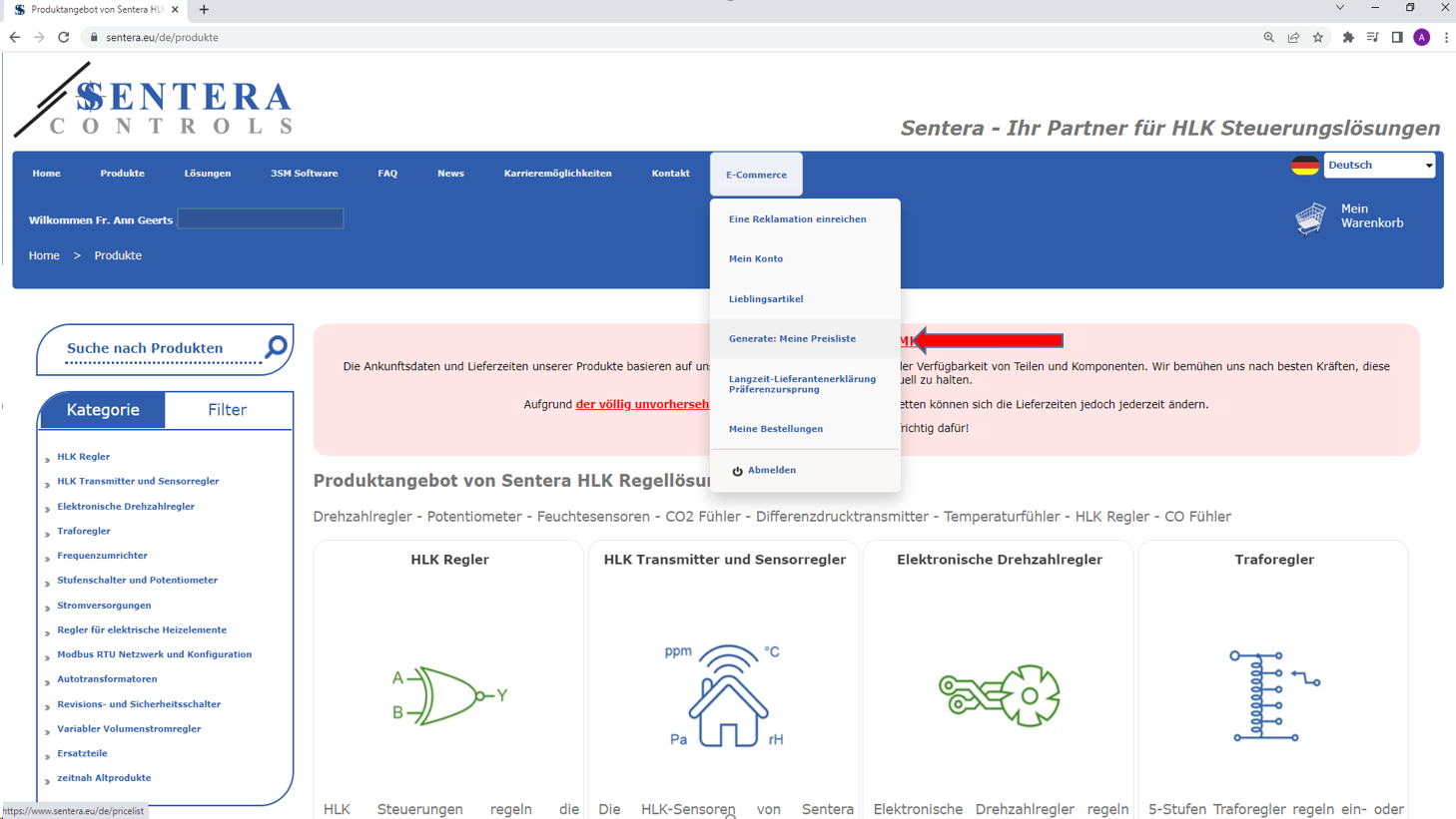 Preisliste generieren