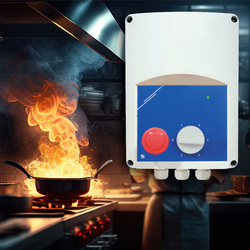Transformer fan controller with smoke evacuation button