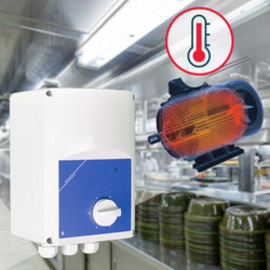 fan speed controller with electric motor in a kitchen
