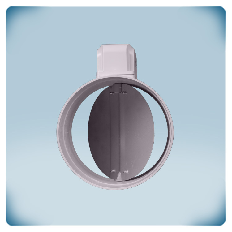 Plastic circular duct with internal metal valve