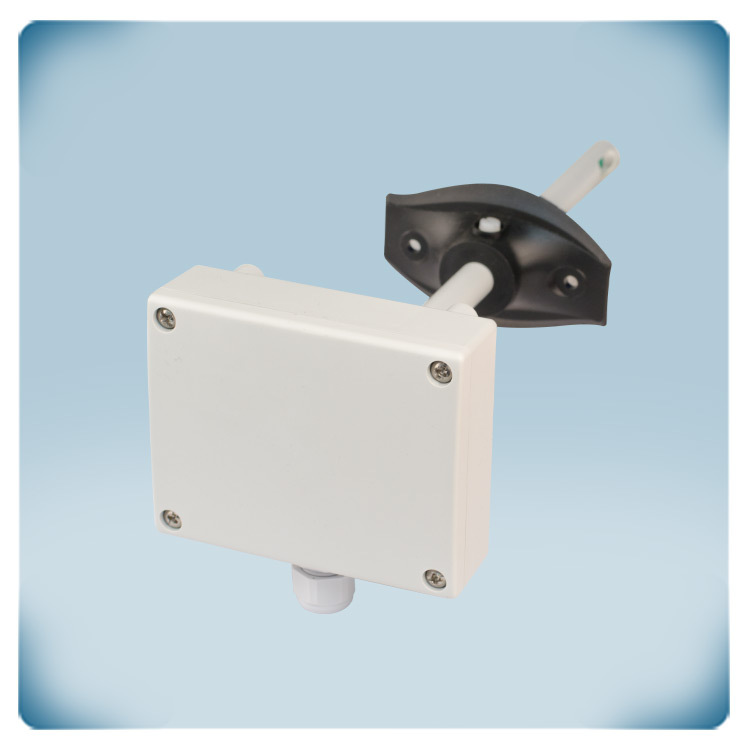 Grey plastic enclosure with cable gland