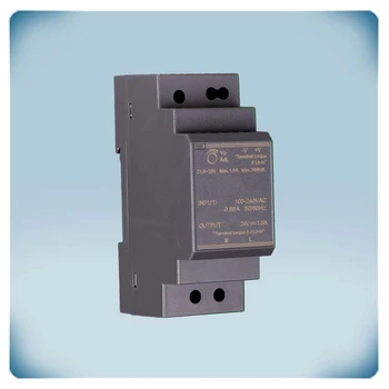 Anthracite plastic enclosure for DIN rail mounting