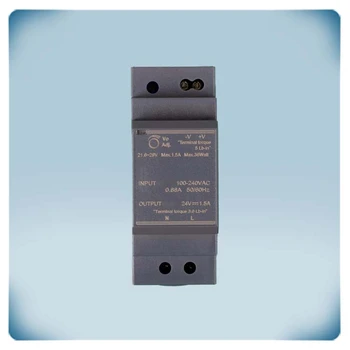 Anthracite plastic enclosure for DIN rail mounting