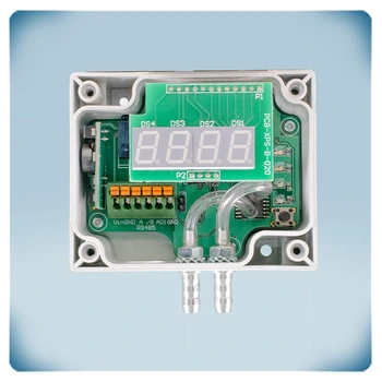 PCB with electronic components in plastic enclosure