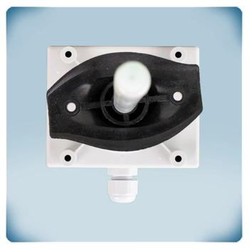 Duct CO2 sensor in grey plastic encslosure with black mounting plate