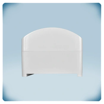 Gray plastic box with rounded cover