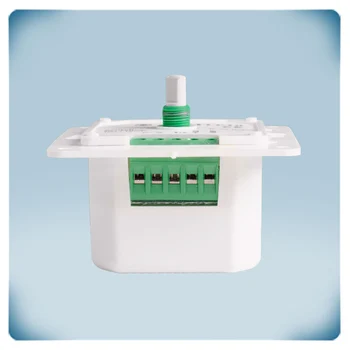 Potentiometer in a modern light grey plastic enclosure with contemporary print