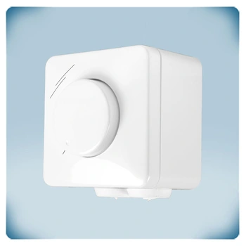 White plastic enclosure with knob