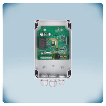 PCB with electronic components in plastic enclosure