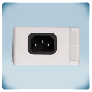 White plastic enclosure with power plug