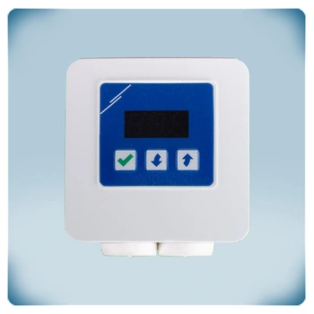 White plastic enclosure, display, keybutton interface