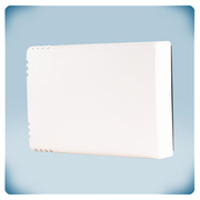 White plastic enclosure with cutouts for air flow