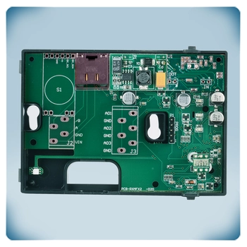 Electronic circuit in black plastic enclosure