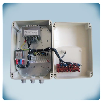 Plastic box with electrical wires