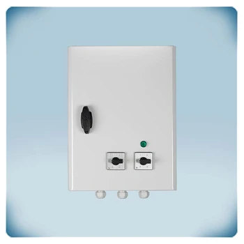 Metal enclosure with two switches and LED indicator
