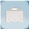 White plastic enclosure, rotary knob, two cable glands