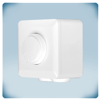 White plastic enclosure, scaled knob