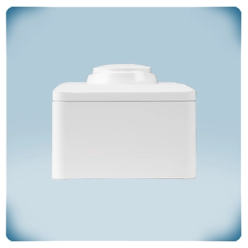 White plastic enclosure with knob