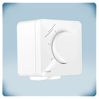 White plastic enclosure with knob