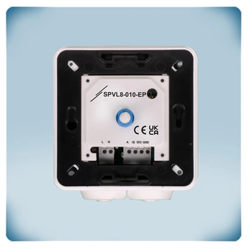 Black on white plastic enclosure