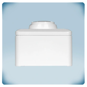 White plastic enclosure with knob