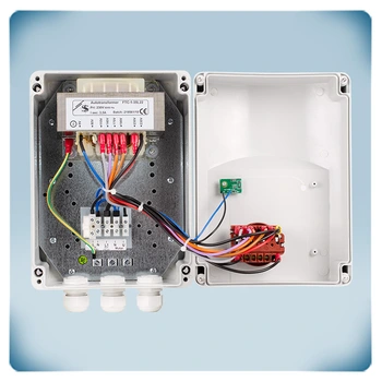 Electrical wiring in plastic enclosure