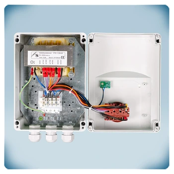 Electrical wiring in plastic enclosure