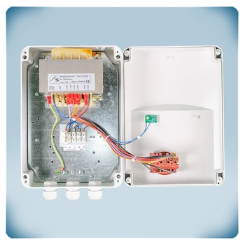 Electrical wiring in plastic enclosure