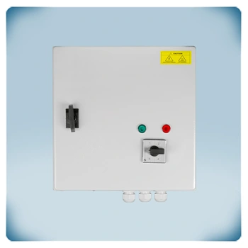 Metal enclosure, switch, LED indicators