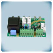 PCB with terminal block and components