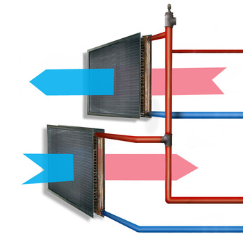 A schematic of liquid-coupled recuperator
