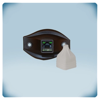 Detector digital de temperatura para conductos con brida de montaje y capuchón de goma