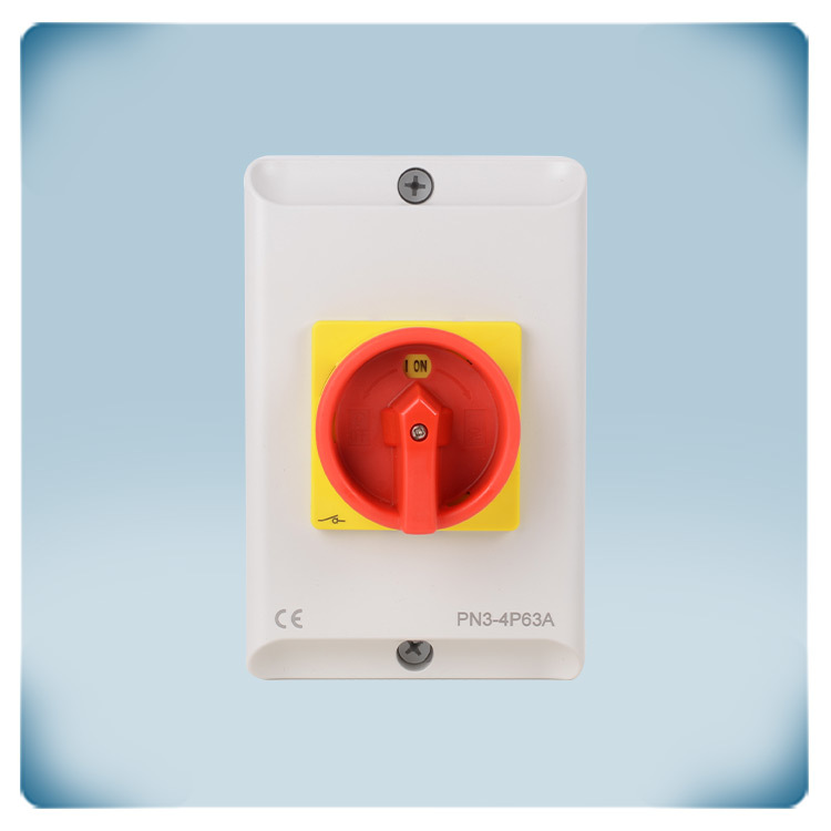 Interruptor seccionador con mecanosmo de bloqueo y caja IP65