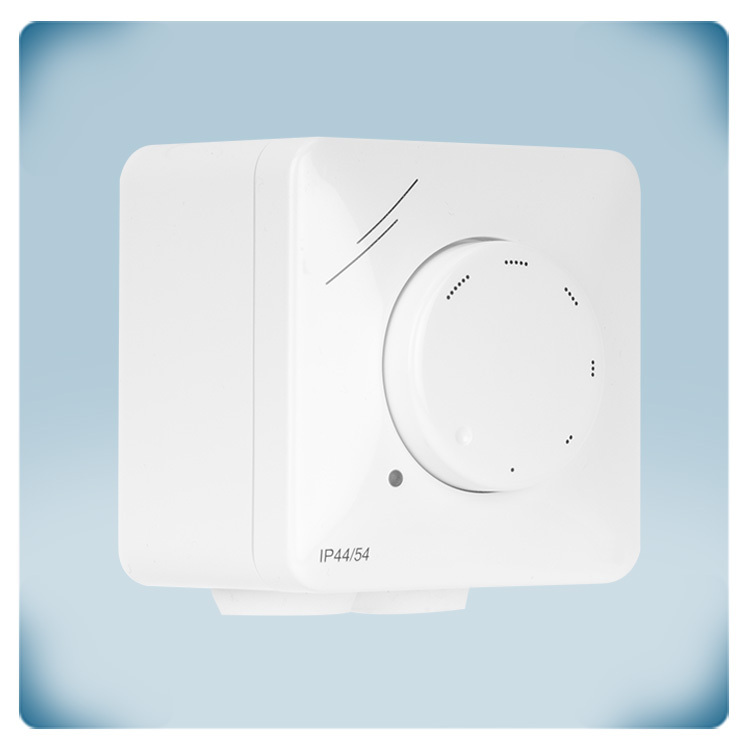 Dispositivo electrónico en una carcasa de plástico blanco.