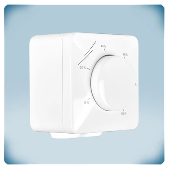 Carcasa de plástico blanca con mando y marcación