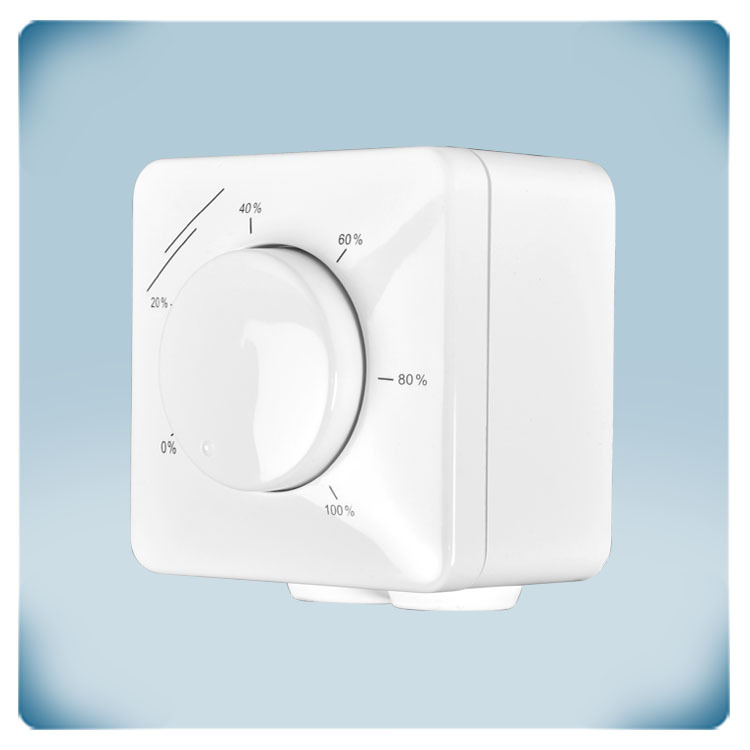 Carcasa de plástico blanca con mando y marcación