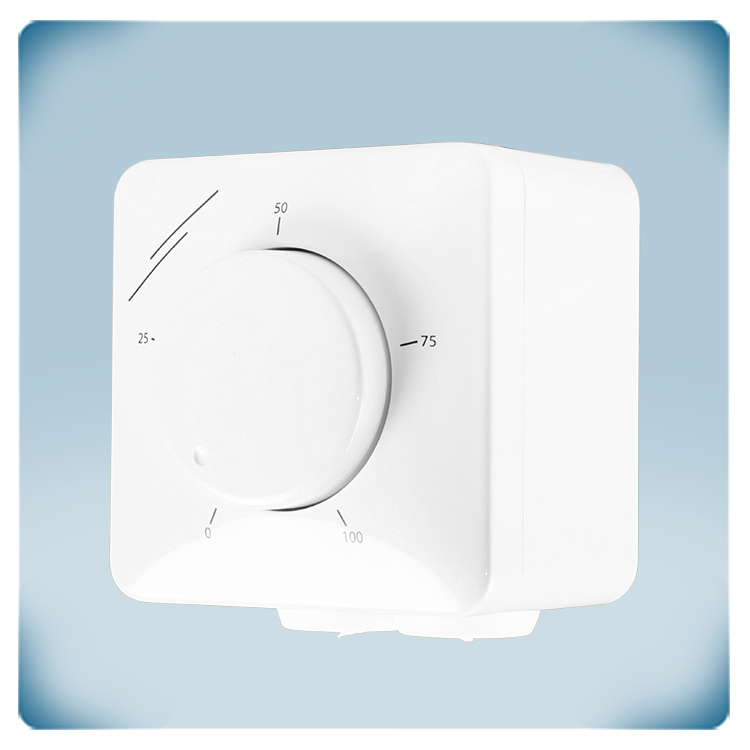Carcasa de plástico blanco con mando giratorio