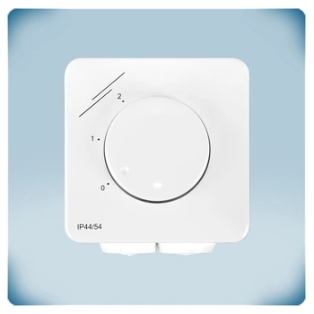 Carcasa de plástico blanco con mando giratorio