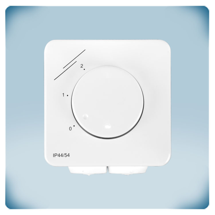 Carcasa de plástico blanco con mando giratorio