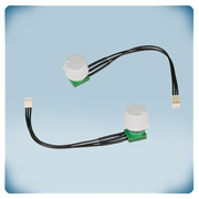 Potenciómetro con mando, cables y conector