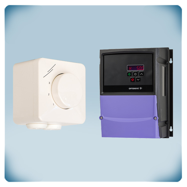 Regulación de variador de frecuencia por interruptor con tres posiciones