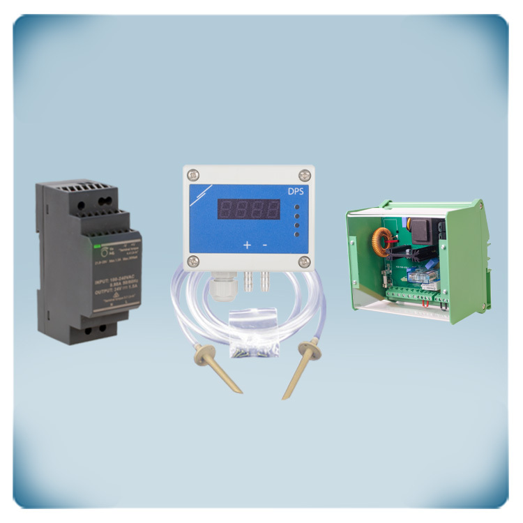 Control de presión diferencial, motor AC, regulable por tensión: 230 VAC - 10 A