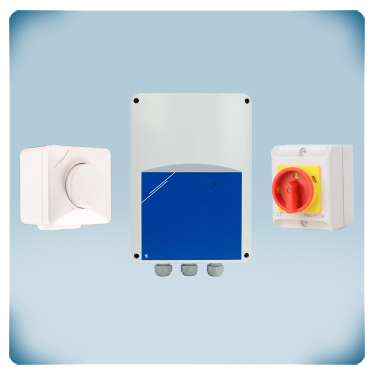 Control de velocidad de ventilador, motor AC, regulable por tensión: 230VAC-7,5A