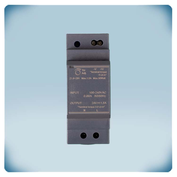 Alimentation 24 VCC | 36 W qui fournit une protection contre les surcharges
