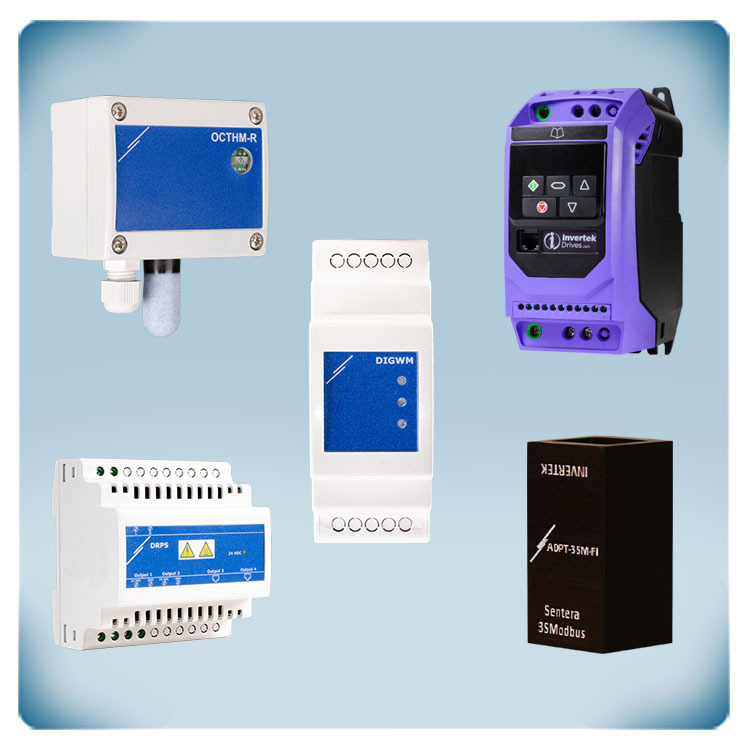 Contrôle de température et humidité IP20 | moteur 230 VAC | 10,5 A